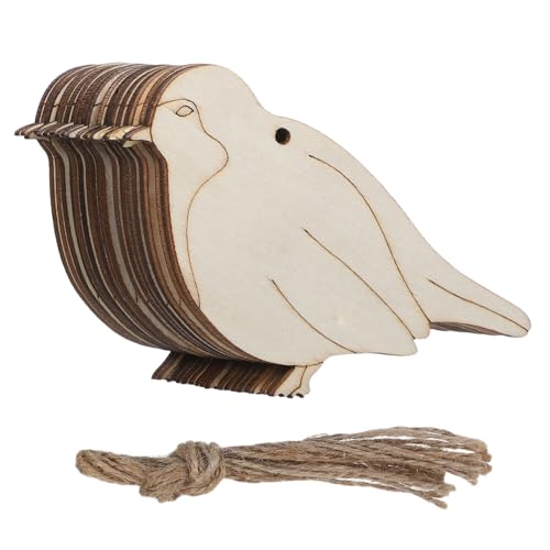 SHINEOFI 20 Stück Vogelanhänger aus Holz Vogel-Anhänger hölzerne Vogelanhänger Holzvögel zum Basteln Holzhandwerksausschnitt Holzvögel Vogel hängende Ornamente Khaki SHINEOFI 20 Stück Vogelanhänger aus Holz Vogel-Anhänger hölzerne Vogelanhänger Holzvögel zum Basteln Holzhandwerksausschnitt Holzvögel Vogel hängende Ornamente Khaki von SHINEOFI