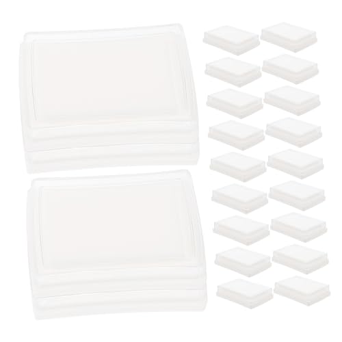 SHINEOFI 20 Stück leeres Stempelkissen leere Bastelkissen handbedrucktes Stempelkissen Tintenkissen leer Nachfülltinte für Stempel Schwamm Weiß von SHINEOFI