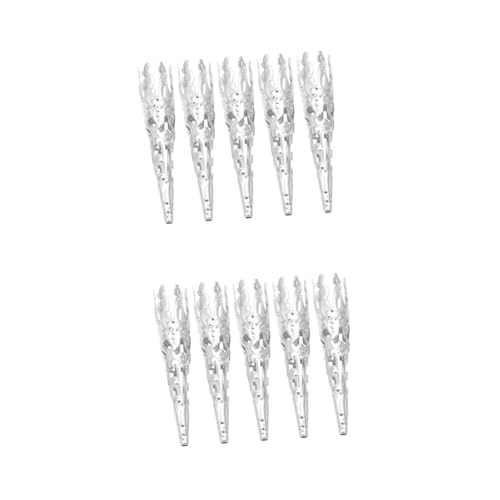 SHINEOFI 200 Stck. Lange Trompeten-blumenperlenkappen Filigrane Eisen-spitzen Silberfarben für Schmuckherstellung DIY Armband Basteln von SHINEOFI