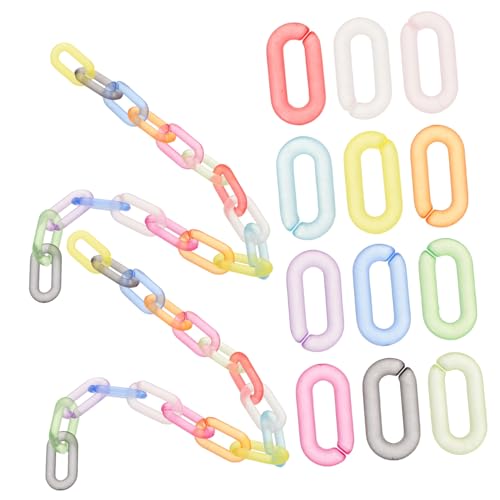 SHINEOFI 200 Stück Acryl-verbindungsringe, Quick Connect, Ovale Twist-link-ringe, Kettenglieder Zum Basteln, Diy-schmuck, Brillen, Handtaschen, Taschenketten von SHINEOFI