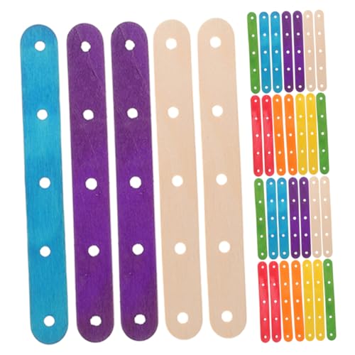 SHINEOFI 200 Stück Basteln Holz Eiscreme Stäbchen mit Löchern für Diy Projekte Handarbeiten Schulaufgaben und Heimdekoration von SHINEOFI
