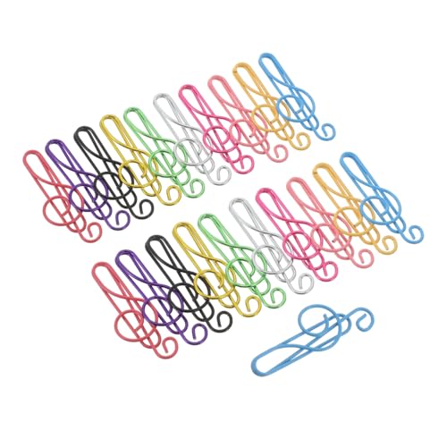 SHINEOFI 200 Stück Bunte Musiknoten Büroklammern Farbige Notenform Clips als Lesezeichen Leichte Metall Papierhalter für Schüler Lehrer Büro Schule Tragbar Verschleißfest Kreatives SHINEOFI 200 Stück Bunte Musiknoten Büroklammern Farbige Notenform Clips als Lesezeichen Leichte Metall Papierhalter für Schüler Lehrer Büro Schule Tragbar Verschleißfest Kreatives von SHINEOFI