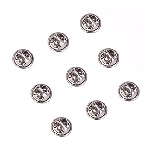 SHINEOFI 200 Stück Clutch Pins für Abzeichen und Insignien Silber Leicht Robust und Vielseitig Einsetzbar für Schmuck Basteln und Diy Projekte von SHINEOFI