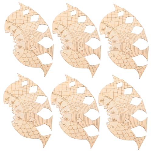 SHINEOFI 200 Stück Holzhängedekoration Fischform Nautische Wandkunst Skulptur für Diy Malerei und Wohnraumgestaltung im Mediterranen Stil SHINEOFI 200 Stück Holzhängedekoration Fischform Nautische Wandkunst Skulptur für Diy Malerei und Wohnraumgestaltung im Mediterranen Stil von SHINEOFI