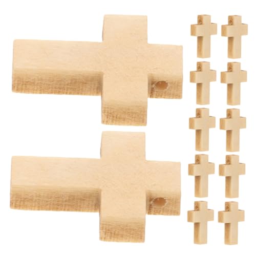 SHINEOFI 200 Stück Holzkreuz-anhänger – Kleine Holzkreuz-anhänger Mit Loch, Dekorativ Für Die Schmuckherstellung, Armbänder, Diy-bastelprojekte von SHINEOFI
