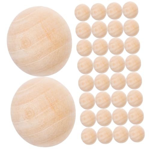SHINEOFI 200 Stück Holzperlen Halbperlen Diy Bastelmaterial Unvollendete Holzkugeln für Schmuck und Kunsthandwerk Vielseitig Einsetzbar von SHINEOFI