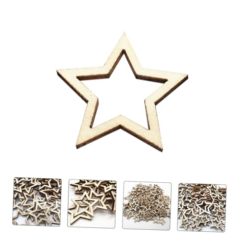 SHINEOFI 200 Stück Holzscheiben Fünfzackiger Stern Holzornament Hohl Holzanhänger zum Aufhängen Weihnachtsdeko Baumschmuck Raum Deko DIY Basteln von SHINEOFI