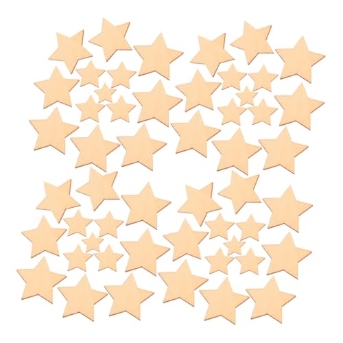 SHINEOFI 200 Stück Holzsterne Unbearbeitet Mini Sternen Dekoration für Bastelprojekte DIY Hochzeitsdeko Größenmix Natürlichem Holz von SHINEOFI