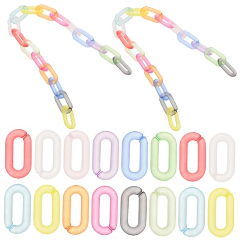 SHINEOFI 200 Stück Matte Regenbogen Geldbörsen Kettenringe Acryl Verbindungsringe für Diy Schmuck Taschenketten Robuste und Stilvolle Zubehörteile für Handarbeiten von SHINEOFI