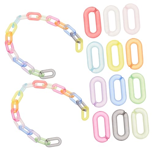 SHINEOFI 200 Stück Matte Regenbogen Kettenringe Ovaler Acrylverbindungsring für Diy Schmuck Schlüsselanhänger Handtaschen und Handyketten Vielseitige Accessoires für Frauen von SHINEOFI