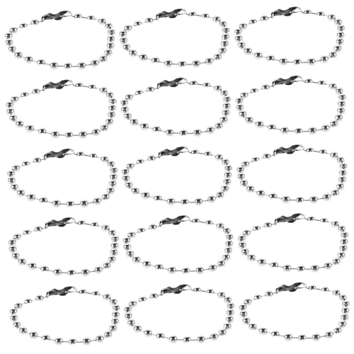 SHINEOFI 200 Stück Metall Kugelkette mit Elektroplattierung Stabile DIY Bead Chain für Schlüsselanhänger Etiketten Taschen und Schmuck Silberfarbene Verbindungskette für Handwerk und von SHINEOFI
