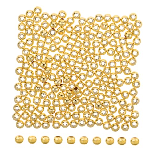 SHINEOFI 200 Stück Metallperlen Armbänder Abstandsperlen Kleine Perlen Halskettenhalterperlen Armbandabstandshalter Perlen Für Schmuckhersteller Armbänder Machen Golden Kupfer von SHINEOFI