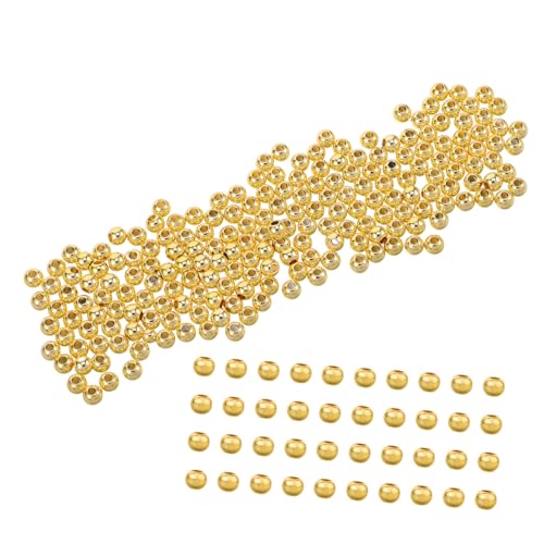 SHINEOFI 200 Stück Metallperlen Armbänder machen Perlen DIY Schmuck Kupferperlen Halskette zur Herstellung von Kupferperlen Zwischenperlen für Charm-Armbänder kleine Goldperlen Golden SHINEOFI 200 Stück Metallperlen Armbänder machen Perlen DIY Schmuck Kupferperlen Halskette zur Herstellung von Kupferperlen Zwischenperlen für Charm-Armbänder kleine Goldperlen Golden von SHINEOFI