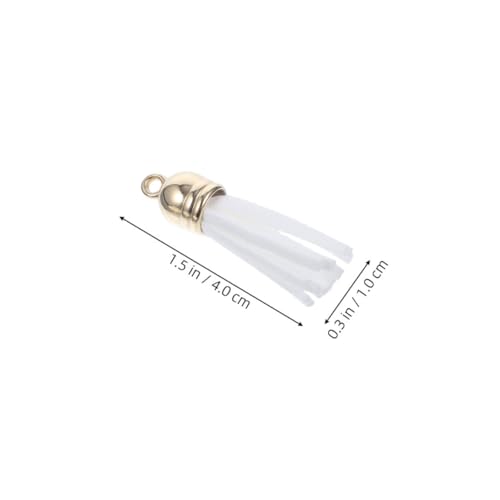SHINEOFI 200 Stück Mini Quasten aus Kunstleder mit Kappe Weiß Leichte Anhänger für Taschen Schlüsselanhänger Armbänder Schmuck DIY Bastelzubehör Vielseitige Quasten für Handtaschen und SHINEOFI 200 Stück Mini Quasten aus Kunstleder mit Kappe Weiß Leichte Anhänger für Taschen Schlüsselanhänger Armbänder Schmuck DIY Bastelzubehör Vielseitige Quasten für Handtaschen und von SHINEOFI