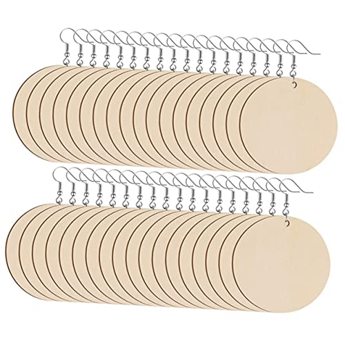 SHINEOFI 200 Stück Ohrringe Unvollendet Für Damen Geometrisch Holz Individuell Klobige Sublimations Ohrringrohlinge Runde Ohrringrohlinge Trendige Ohrringdekore DIY von SHINEOFI