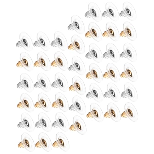 SHINEOFI 200 Stück Ohrringstopper Verschlüsse für DIY Ohrstecker Ohrschmuck Zubehör Weiß und Gold Sicherer Halt für Schwere Ohrringe von SHINEOFI