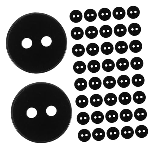 SHINEOFI 200 Stück Schwarze Kunststoffknöpfe Rund Zwei Vielseitige Nähzubehör für Hemden Ersatz DIY Handwerk Einfach zu Nähen und Passend für Kleidung und Bastelprojekte von SHINEOFI