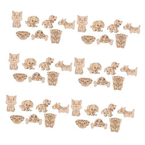 SHINEOFI 200 Stück Ungefertigte Holz-tier-ausschnitte zum Bemalen Glatte Katzen Hundefiguren für DIY Bastelprojekte Natürliche Holzdekorationen für Zuhause Sicher und Vielseitig Einsetzbar von SHINEOFI