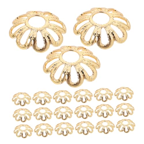 SHINEOFI 200Stücke Hohlblumenperlenkappen Kupfer für DIY Schmuckherstellung Abstandshalter für Armbänder Ohrringe und Elegant und Leicht Vergoldung von SHINEOFI