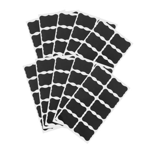 SHINEOFI 200Stücke Wiederverwendbare Schwarze Aufkleber für Gläser Flaschen und Küchenbehälter Selbstklebend und Beschreibbar für Partys Organisation von SHINEOFI