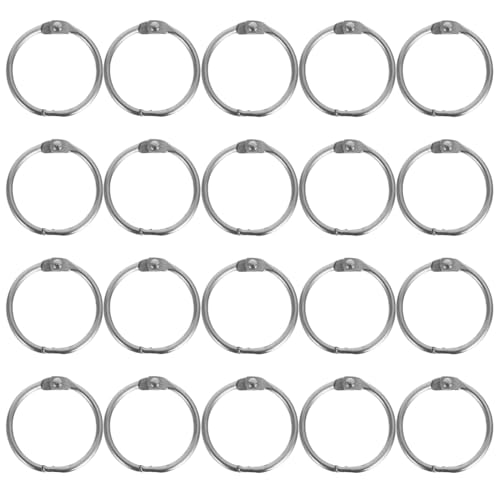 SHINEOFI 20Stücke Metallringe für Lose Schnelle Bindelösung für Karteikarten Scrapbook und Bürobedarf Leicht zu Öffnen Stilvolles Design Vielseitig Einsetzbar von SHINEOFI
