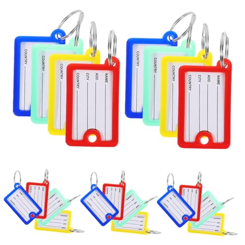 SHINEOFI 20Stücke Schlüsselanhänger mit Beschreibbaren Robuste Id Tags für Koffer Schlüssel Einfachen von SHINEOFI