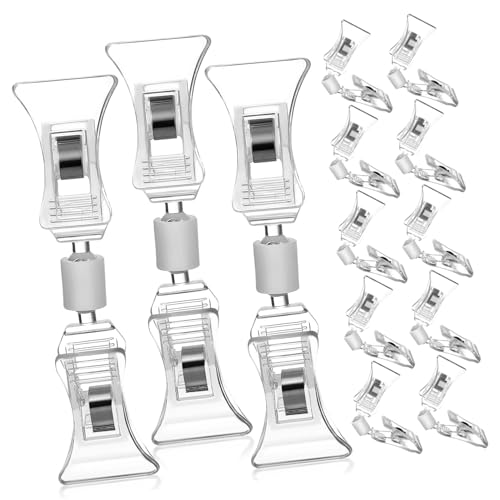 SHINEOFI 20Stücke Transparente Doppelkopfklemmen für Preisschilder Vielseitige Clips für Einzelhandel und Büro für Sichtbarkeit und Einfache Präsentation von SHINEOFI