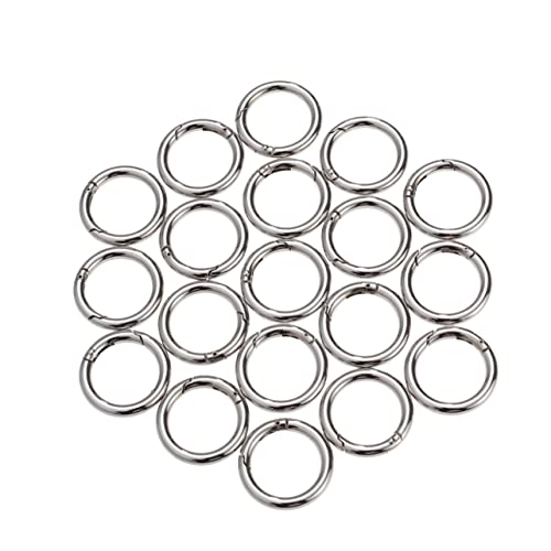SHINEOFI 20Stücke Zinclegierung Schlüsselring Silber Federverschluss Ringe für Schmuckherstellung Hypoallergen Langlebig Rostfrei für Taschen Kleidung von SHINEOFI