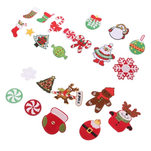 SHINEOFI 23Stücke Teiliges Schneemann Weihnachts Aufnäher Bestickte Applikationen Zum Aufbügeln Für Weihnachtsfeiern Und Nähprojekte Langlebig Und Vielseitig Einsetzbar von SHINEOFI