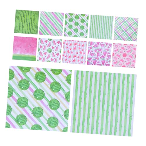 SHINEOFI 24 Blatt Hintergrundpapier Zum Wassermelonenhandbuch Scrapbook-hintergrundpapier Saisonales Scrapbook-papier Zubehör Für Die Kartenherstellung Planerzubehör Doppeltes Offsetpapier von SHINEOFI