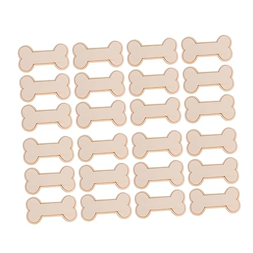 SHINEOFI 24 Stück DIY Unbehandelte Holz Knochen Ausschnitte zum Malen oder Dekorieren Blanko Tags für Kunst und Bastelprojekte Holzhandwerk für Schule und Familie von SHINEOFI