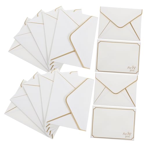 SHINEOFI 24 Stück Goldener Grenzumschlag Glückwunsch Hochzeitsgäste Rose Wein Einladungen mit Umschlägen lädt ein Hochzeitsumschläge Kartenumschläge Umschläge für Karten Aluminiumfolie Weiß von SHINEOFI
