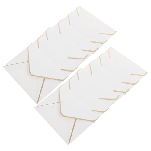 SHINEOFI 24 Stück Goldener Grenzumschlag Hochzeitsgäste lädt ein Braut- Rose Mailingumschläge Mini Party multifunktionale Einladungsumschläge Multifunktions-Hochzeitsumschläge Papier Weiß von SHINEOFI