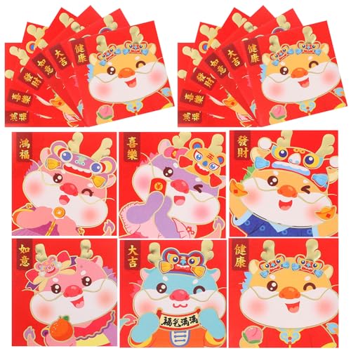 SHINEOFI 24 Stück Teiliges Rote Umschläge mit Drachenmotiv für Chinesische Neujahr Glücksumschläge für Geldgeschenke und Festliche Anlässe SHINEOFI 24 Stück Teiliges Rote Umschläge mit Drachenmotiv für Chinesische Neujahr Glücksumschläge für Geldgeschenke und Festliche Anlässe von SHINEOFI