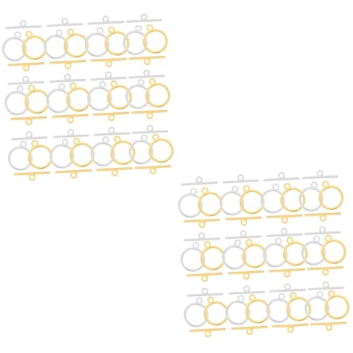 SHINEOFI 240 Sätze keine Schnalle Schließe Knebelverschlüsse Anschlüsse Halskette Verbindungsverschluss schmuck set jewelry set Halskettenverschlüsse offene Ringe Schmuckteile Legierung von SHINEOFI