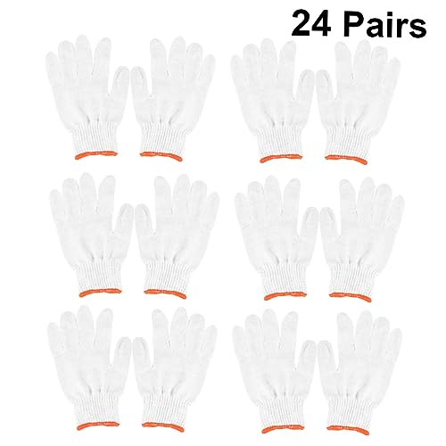 SHINEOFI 24Paare Rutschfeste Arbeitsschutzhandschuhe Nylonhandschuhe Handschuh aus Baumwollgarn rutschfeste Handschuhe Weiß SHINEOFI 24Paare Rutschfeste Arbeitsschutzhandschuhe Nylonhandschuhe Handschuh aus Baumwollgarn rutschfeste Handschuhe Weiß von SHINEOFI