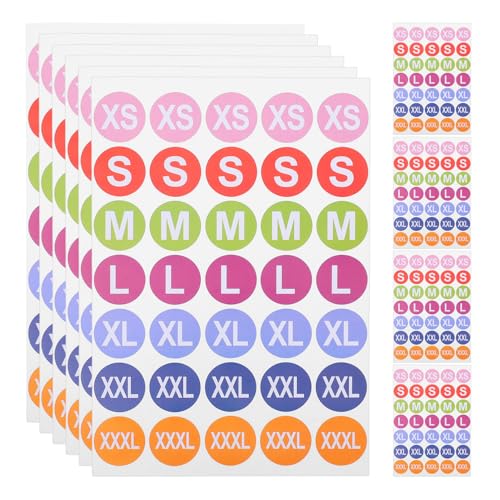 SHINEOFI 25 Blatt Konfektionsgrößen-Aufkleber Xs-Xxl Konfektionsgrößen-Streifenetiketten Rund Selbstklebende Bekleidungsgrößen-Etiketten Für T-Shirts Hosen Röcke Einzelhandel Xs S M L Xl SHINEOFI 25 Blatt Konfektionsgrößen-Aufkleber Xs-Xxl Konfektionsgrößen-Streifenetiketten Rund Selbstklebende Bekleidungsgrößen-Etiketten Für T-Shirts Hosen Röcke Einzelhandel Xs S M L Xl von SHINEOFI