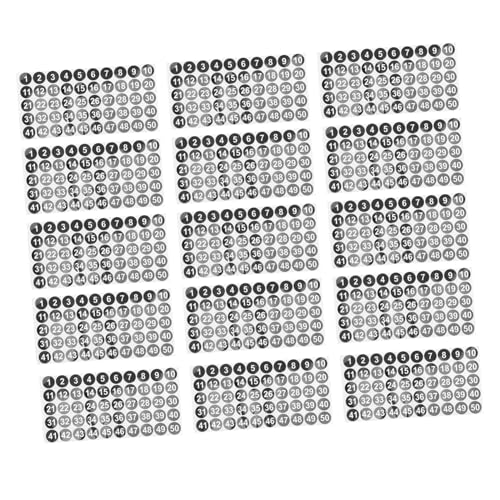 SHINEOFI 25 Blatt Runde Zahlenaufkleber 1 Bis 50 Selbstklebende Fortlaufende Zahlenetiketten Kleine Runde Aufkleber Für Büro Schule Lehrer Klassenzimmer von SHINEOFI