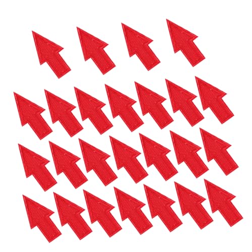 SHINEOFI 25 Stück Dekorative Aufkleber Reparaturflicken Aufbügeln Nähtee Für Kleidung Stickpfeiler Applikation Red Hat Patches Bestickte Pfeilspatches Hemdaufnäher Hemdpatches Polyester Rot von SHINEOFI