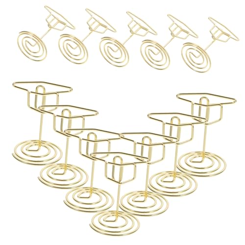 SHINEOFI 25 Stück Goldene Memo und Visitenkartenhalter im Abschlusskappen Design Vielseitige Mini Photo Clip Ständer für Notizen Tischkarten und Menükarten für Büro Schule und SHINEOFI 25 Stück Goldene Memo und Visitenkartenhalter im Abschlusskappen Design Vielseitige Mini Photo Clip Ständer für Notizen Tischkarten und Menükarten für Büro Schule und von SHINEOFI