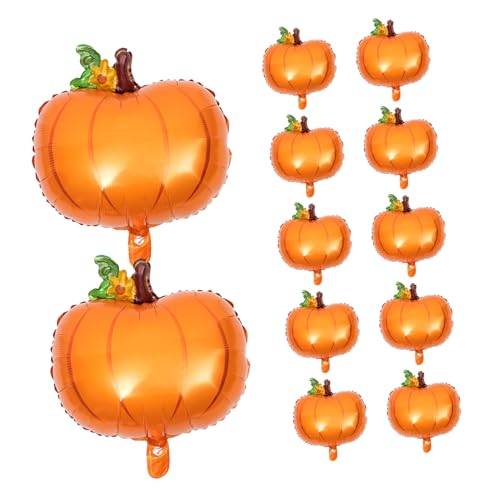 SHINEOFI 25 Stück Kürbis Ballons Aluminiumfolie Thanksgiving Partydekorationen Herbstliche Folienballons für Erntedankfest mit Schnellem Aufblasen und Langlebigem Material von SHINEOFI