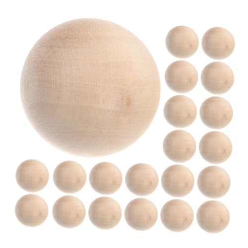 SHINEOFI 25 Stück Lotusholzperlen Runde Holzperlen Zum Basteln Unvollendete DIY Holzkugeln Dekorative Kugeln Rustikale Perlen Holzkugeln Runde Holzperlen Ohne Löcher Dekorkugeln von SHINEOFI