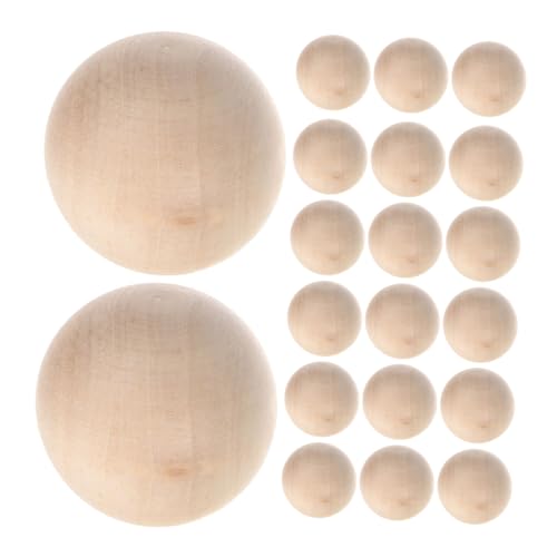 SHINEOFI 25 Stück Runde Glatte Lose Kugeln Perlen Holzperlen Zum Basteln Unbehandelte Holzkugeln Ohne Löcher Holz Bastelkugeln Holzrunden Zum Basteln Holz Bastel Holzperlen Ohne von SHINEOFI