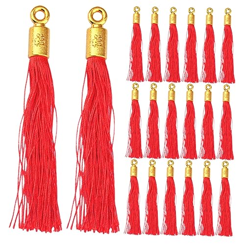 SHINEOFI 25 Stück Teiliges Chinesisches Knotentassel DIY Anhänger Handgefertigte Quasten Dekorativ für Frühlingsfest Vielseitig für Schmuck Lesezeichen Taschenanhänger Traditionelle Rote SHINEOFI 25 Stück Teiliges Chinesisches Knotentassel DIY Anhänger Handgefertigte Quasten Dekorativ für Frühlingsfest Vielseitig für Schmuck Lesezeichen Taschenanhänger Traditionelle Rote von SHINEOFI