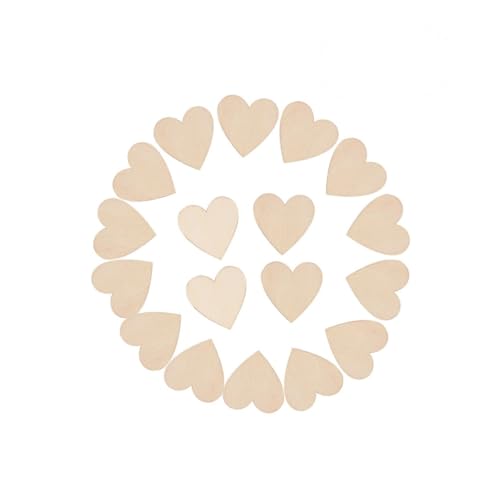 SHINEOFI 25 Stück Teiliges Holzherzen Scheiben mit Rinde Beidseitig Geschliffen Glatte Oberfläche Naturfarbene Holzscheiben für DIY Basteln Scrapbooking Dekoration Malen und von SHINEOFI