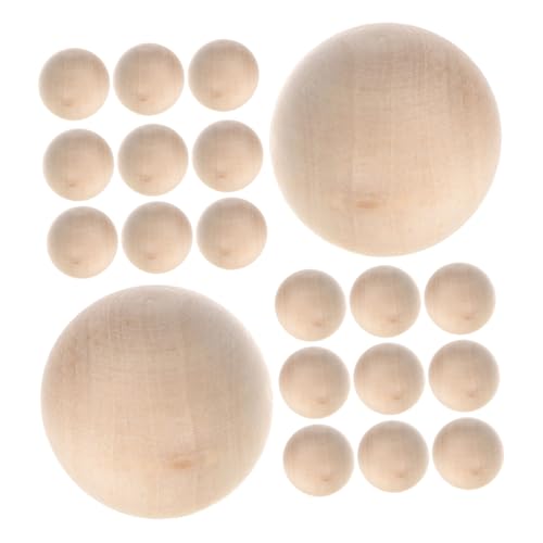 SHINEOFI 25 Stück Teiliges Natürliche Holzkugeln Ohne Unlackierte Holzkugeln Runde Holzperlen Für DIY Bastelprojekte Heimdekoration Vielseitige Holzrundlinge von SHINEOFI
