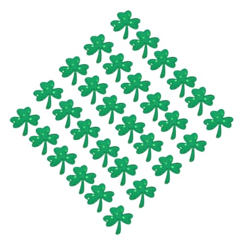 SHINEOFI 25 Stück Teiliges Set Pailletten Kleeblatt Aufnäher Grün DIY Bastel Dekoration für Kleidung Rucksack und Haus Leichte Auffällige Irische Motive für Saint Patricks Day von SHINEOFI