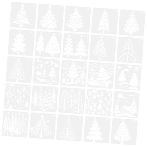 SHINEOFI 25 Stück Teiliges Weihnachtsbaum Spray Schablonen Set Wiederverwendbare Diy Malvorlagen für Wand und Fensterdekoration Kinderfreundliche Pet Schablonen für Kreative SHINEOFI 25 Stück Teiliges Weihnachtsbaum Spray Schablonen Set Wiederverwendbare Diy Malvorlagen für Wand und Fensterdekoration Kinderfreundliche Pet Schablonen für Kreative von SHINEOFI