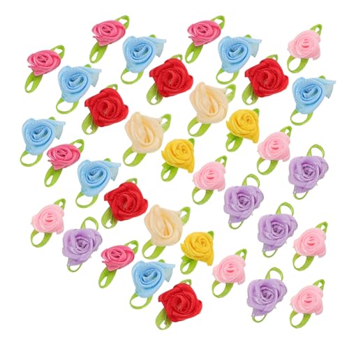 SHINEOFI 250 Stück Mini Satin Rosen mit Blättern Kunstblumen für Diy Hochzeiten Bastelprojekte und Festliche Dekorationen Leicht und Tragbar für Kreative Projekte und Accessoires von SHINEOFI