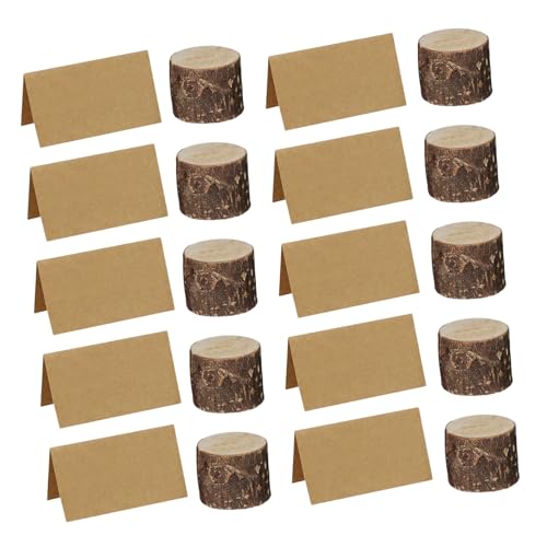 SHINEOFI 26 Sätze Rustikaler Holz Memo Clip mit Kraftpapier Karten Stabiler Tischkartenhalter für Hochzeit Multifunktionaler Zettel Fotohalter für Schreibtischorganisation und SHINEOFI 26 Sätze Rustikaler Holz Memo Clip mit Kraftpapier Karten Stabiler Tischkartenhalter für Hochzeit Multifunktionaler Zettel Fotohalter für Schreibtischorganisation und von SHINEOFI